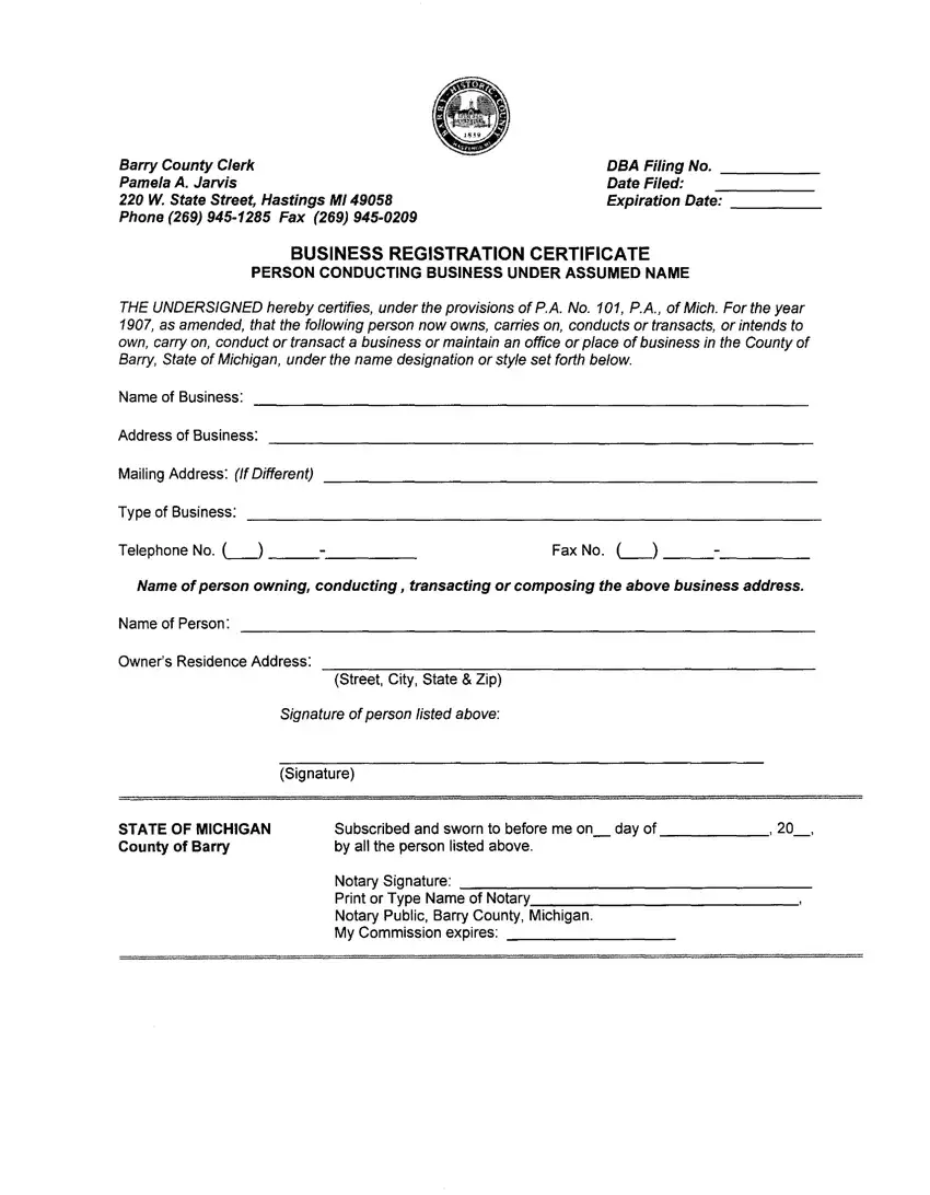 Certificado de registro empresarial