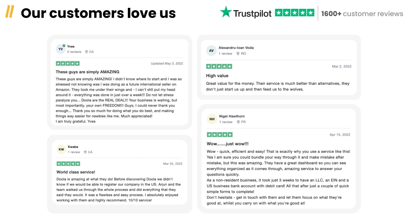 Doola customer reviews 1